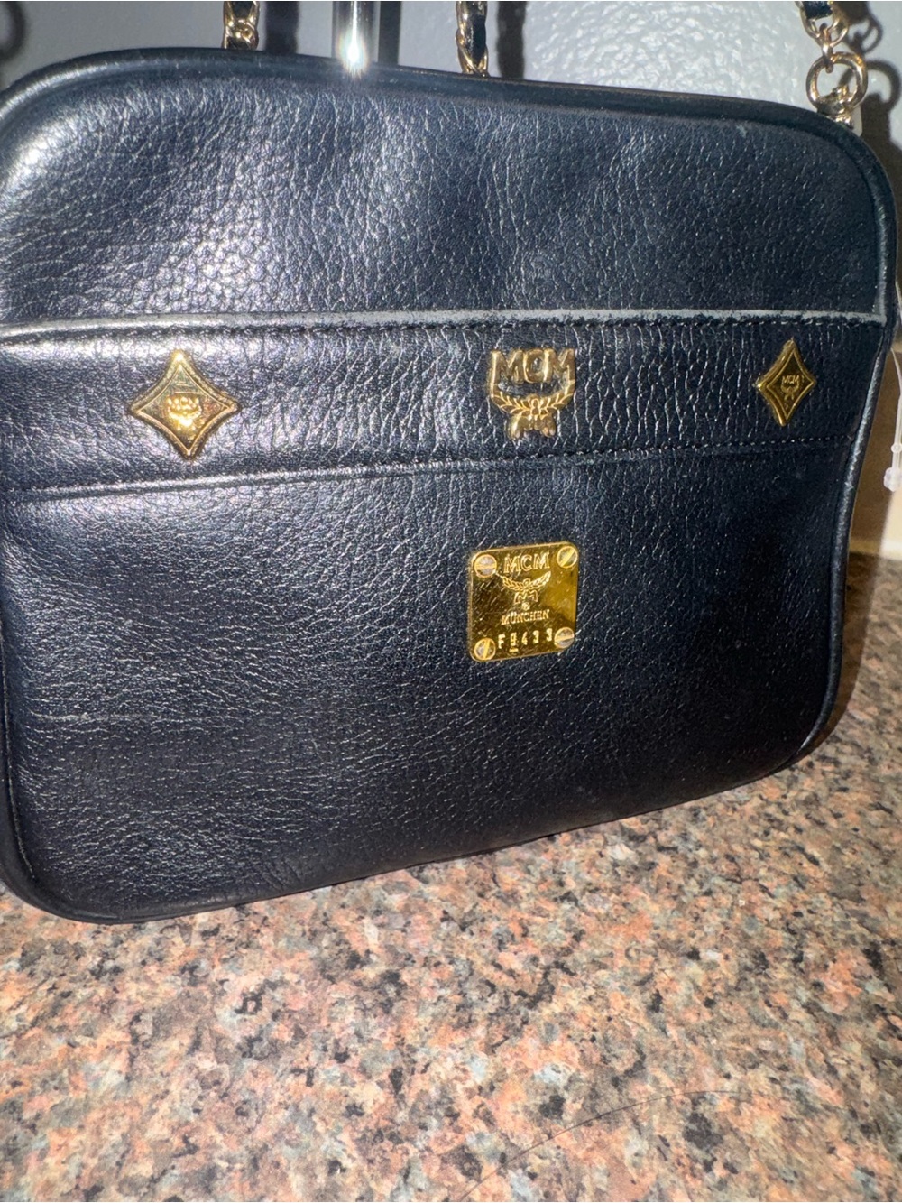 MCM Black Leather Crossbody camera Bag EUC - Picture 3 of 5